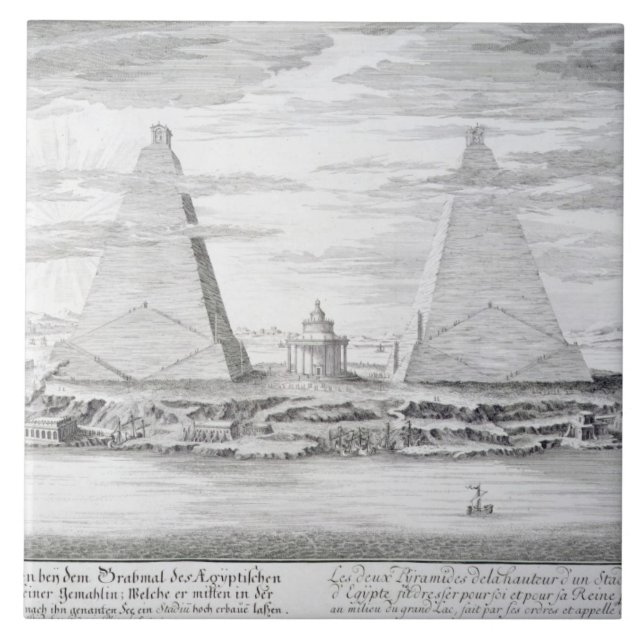 Die zwei Pyramiden von Moeris, König von Ägypten Fliese (Vorderseite)