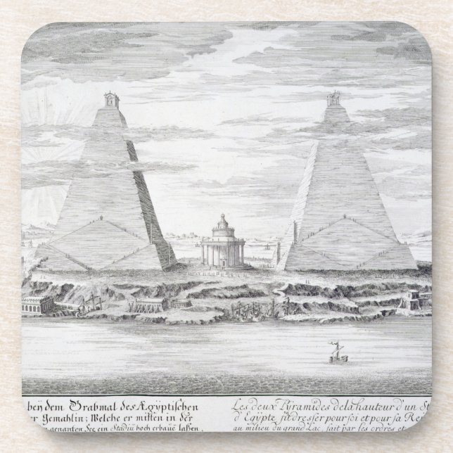 Die zwei Pyramiden von Moeris, König von Ägypten Untersetzer (Vorderseite)