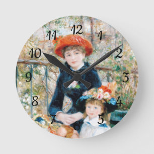 Die zwei Schwestern auf der Terrasse Auguste Renoi Runde Wanduhr