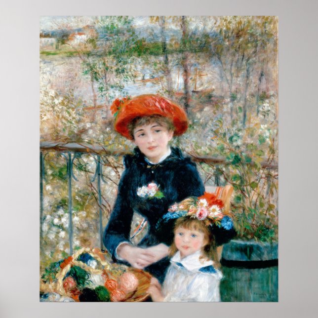 Die zwei Schwestern auf der Terrasse von Renoir Poster (Vorne)