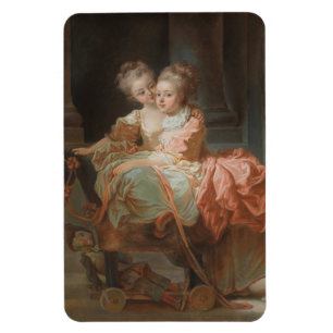 Die zwei Schwestern - Jean-Honoré Fragonard Magnet