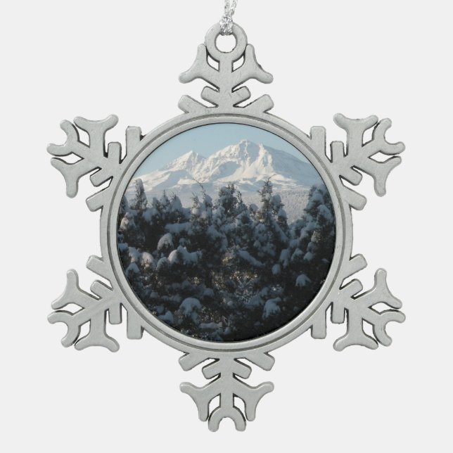 Die zwei Schwestern Schneeflocken Zinn-Ornament (Vorderseite)