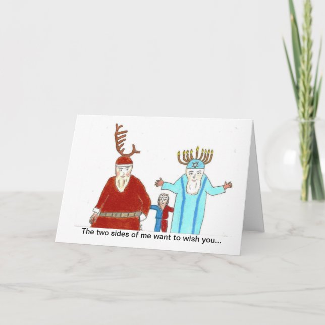 Die zwei Seiten von mir Feiertagskarte (Vorderseite)