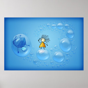 Die Zwei und die Blasen Poster