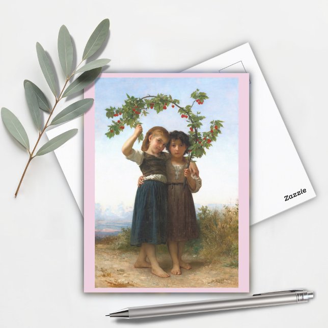 Die Zweigstelle Cherry von William Bouguereau Postkarte (Von Creator hochgeladen)