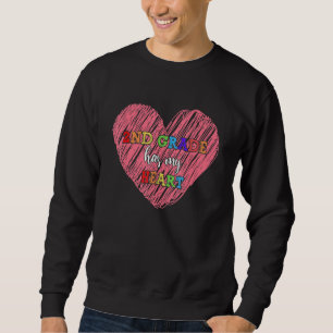 Die zweite Klasse hat mein Herz 2. Klasse Lehrer V Sweatshirt