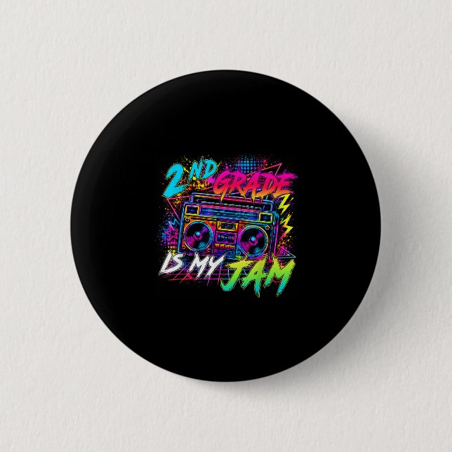 Die zweite Klasse ist Jam Retro zurück zur Schule  Button (Vorderseite)