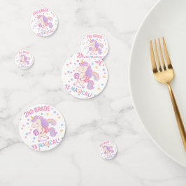 Die zweite Klasse ist Magical Unicorn Back School Konfetti