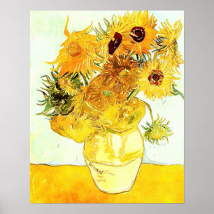 Die zwölf Sonnenblumen von Vincent Van Gogh Poster