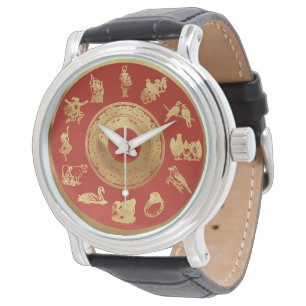 Die zwölf Tage des Weihnachtsrotes Armbanduhr