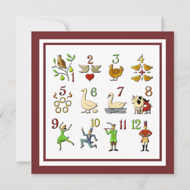 Die Zwölf Tage Weihnachten Ihre Grenzfarbe (Vorderseite)