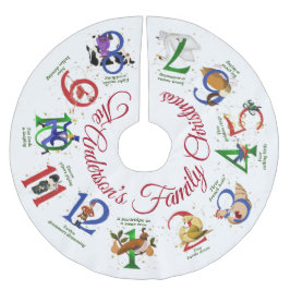 Die zwölf Tage Weihnachten Polyester Weihnachtsbaumdecke