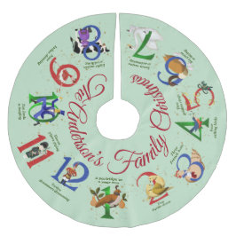 Die zwölf Tage Weihnachten Polyester Weihnachtsbaumdecke