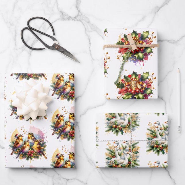Die zwölf Weihnachtstage Geschenkpapier Set (Vorderseite)