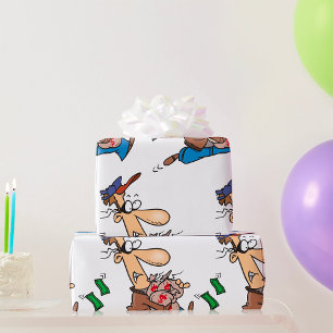 Dieb stiehlt Geld Geschenkpapier