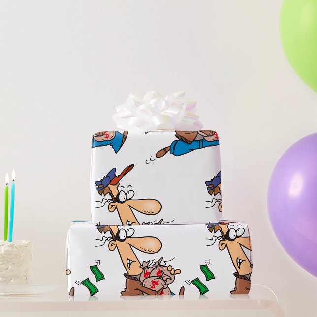 Dieb stiehlt Geld Geschenkpapier (Von Creator hochgeladen)