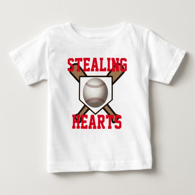 Diebstahl des Herz-Baseball-T-Shirts Baby T-shirt (Vorderseite)