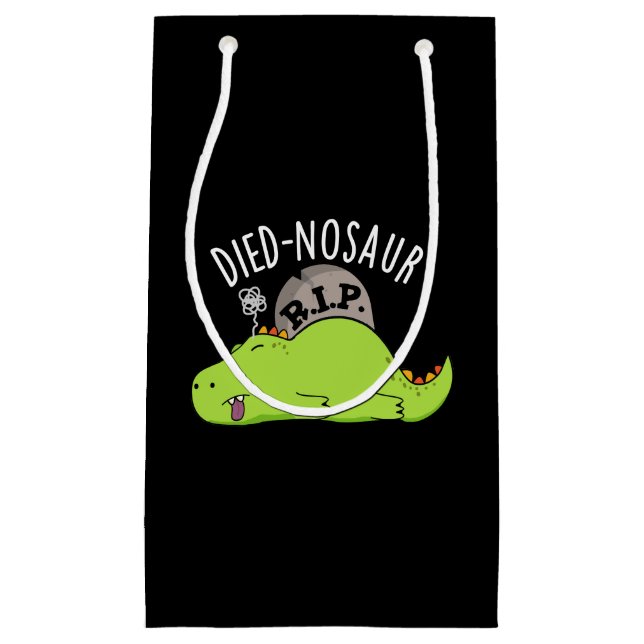Died-nosaur Funny Dinosaur Puns Dark BG Kleine Geschenktüte (Vorderseite)