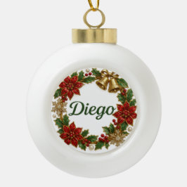 Diego Christmas Name Ceramic Ornament