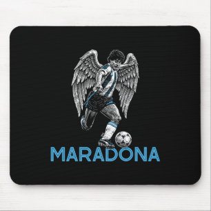 Diego Maradona reißt Engelsflügel D10s Fußball Mousepad