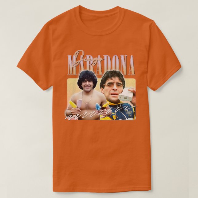 Diego Maradona Retro 90er Ästhetik T-Shirt (Design vorne)