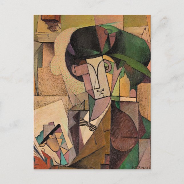 Diego Rivera, Junger Mann mit Füller, Postkarte (Vorderseite)