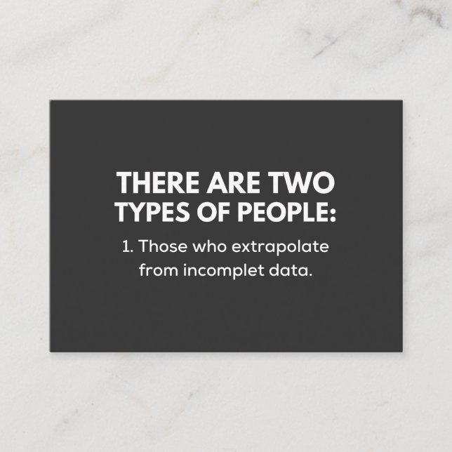 Diejenigen, die aus Inkomplet-Daten extrapolieren Visitenkarte (Vorderseite)