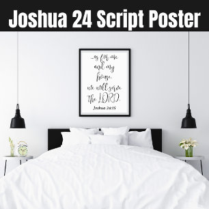 Diene dem Herrn KJV Bibelvers Joshua 24 Schrift Poster