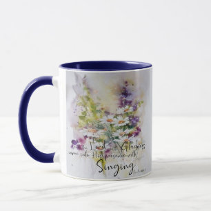 Diene dem Herrn mit Freude floral  Tasse
