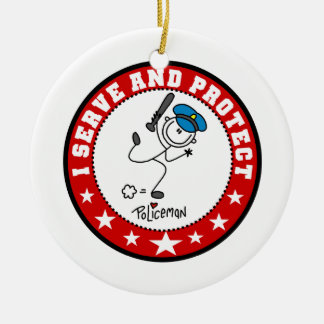 Dienen Sie und schützen Sie Polizisten Keramik Ornament