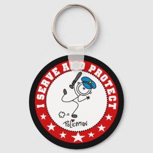 Dienen Sie und schützen Sie Polizisten Schlüsselanhänger