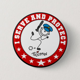 Dienen und Schützen Polizist Button