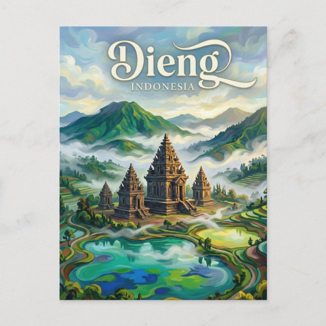 Dieng-Plateau Indonesien Postkarte (Vorderseite)