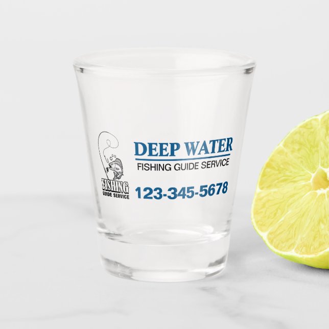 Dienst des Fischereileitfadens Schnapsglas (Vorderseite)