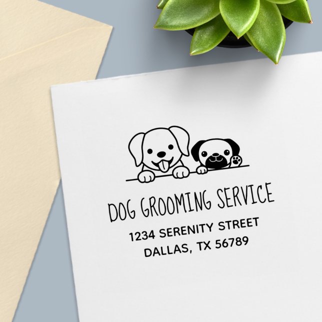 Dienstadresse Labrador und Mops Dog Grooming Permastempel (Von Creator hochgeladen)