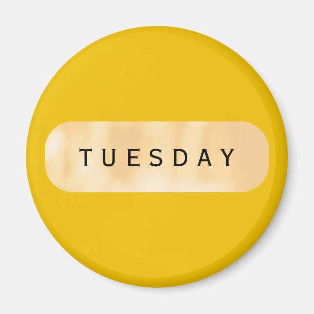 Dienstag Gold Round Magnet von Janz (Vorne)