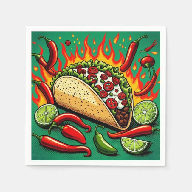 Dienstag-Taco-Papier-Servietten Serviette (Vorderseite)