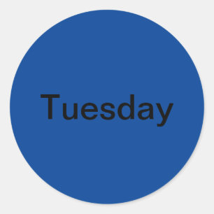 Dienstag Tag der Woche Blue Stickers