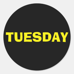 Dienstag, Yellow Ad Lib Black Sticker von Janz
