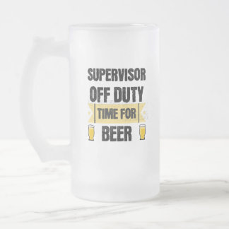 Dienstaufsicht Zeit für Bier Mattglas Bierglas