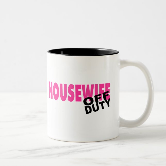Dienstfreie Hausfrau (Rosa) Zweifarbige Tasse (Rechts)
