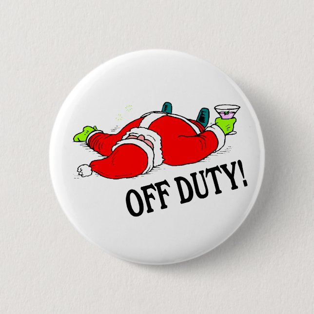 Dienstfreie Sankt (betrunken) Button (Vorderseite)