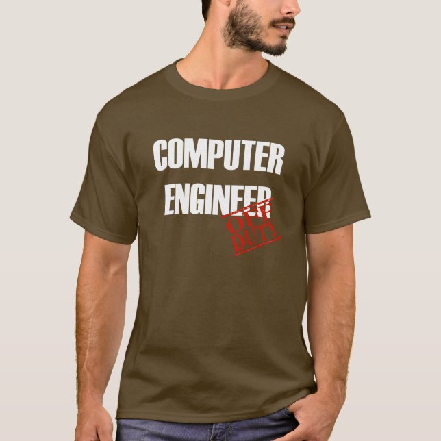 Dienstfreier Computertechniker T-Shirt (Vorderseite)