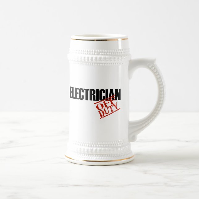 Dienstfreier Elektriker Bierglas (Rechts)