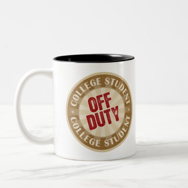 Dienstfreier Uni-Student Zweifarbige Tasse (Links)