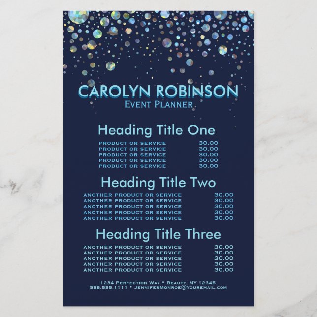 Dienstleistungen und Preise von Veranstaltungsplan (Vorderseite)