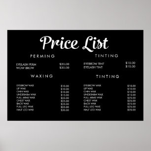 Dienstleistungs-Preisliste Individuell bedrucktes  Poster