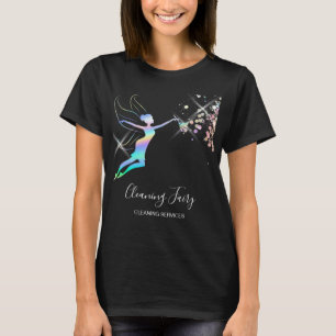 Dienstmädchen Reinigt Haus Funkelndes Hologramm Fe T-Shirt