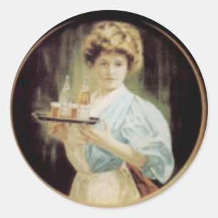 "Dienstmädchen und Kellnerinnen" Runder Aufkleber