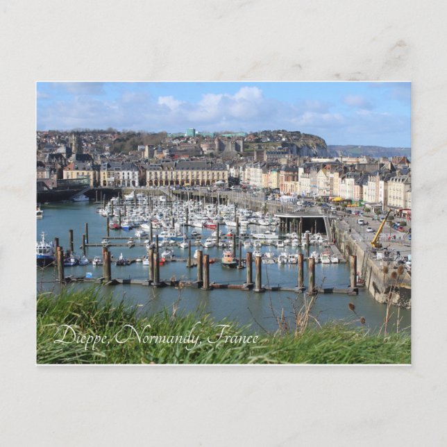 Dieppe Harbour, Normandie, Frankreich, Postkarte (Vorderseite)